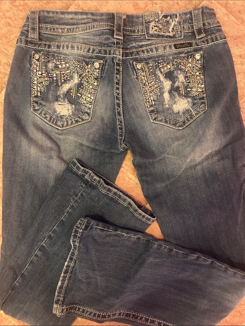 Miss Me Blue Embellished Boot Cut Jeans